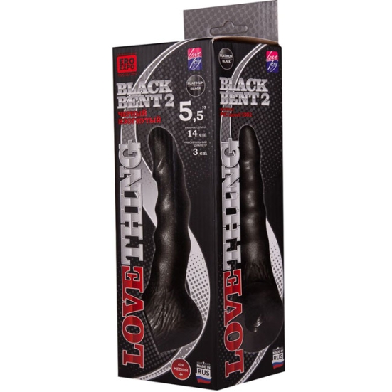 Фаллос-насадка Lovething Black Bent 2